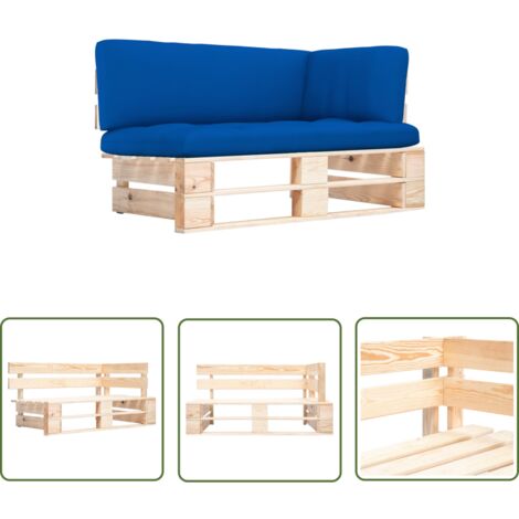 The Living Store Canapé d'angle palette de jardin bois de pin imprégné - Canapé D'angle - Canapé Jardin - Mobilier De Jardin - Meubles De Jardin - Canapé Palette (1/5)