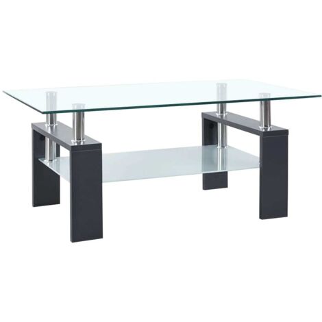 Table basse Gris et transparent 95x55x40 cm Verre trempé vidaXL (1/5)
