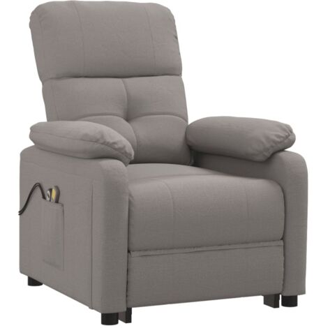 Fauteuil électrique de massage Taupe Tissu vidaXL