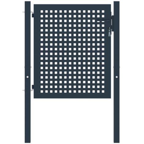 Portail de clĂ´ture Anthracite 102x75 cm Acier vidaXL (1/4)