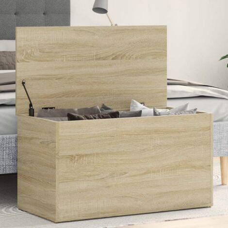 Vidaxl – Coffre de rangement en bois d'ingénierie chêne sonoma 84x42x46 cm – Table d'appoint stable – Espace de rangement pour vêtements et jouets