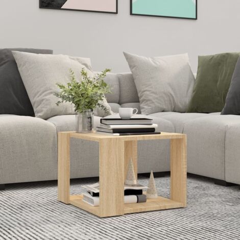 Vidaxl – Table basse fixe chêne sonoma 40x40x30 cm – Bois d'ingénierie – Étagère de rangement pour livres et magazines – Surface facile à nettoyer