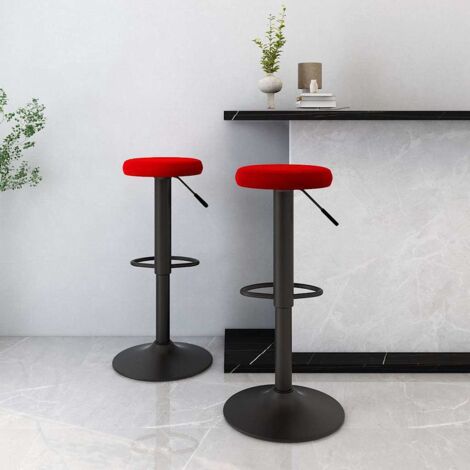 vidaXL Tabourets de bar lot de 2 rouge bordeaux velours (1/5)
