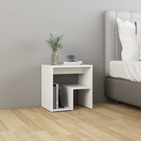 Vidaxl – Table de chevet blanc 40x30x40 cm – Bois d'ingénierie – Grand espace de rangement – Facile à nettoyer (1/5)