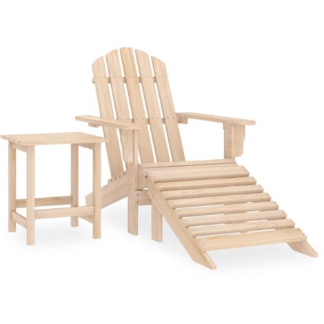 Chaise de jardin Adirondack avec repose-pied et table Sapin vidaXL