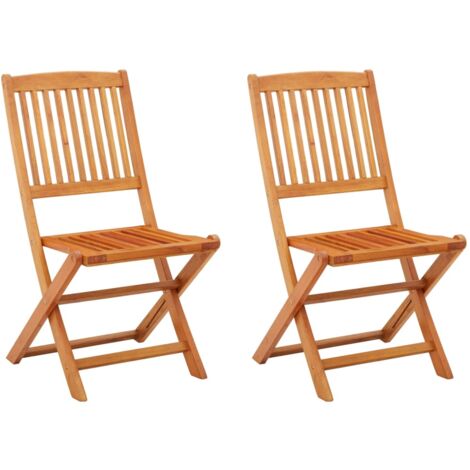 vidaXL Chaises de jardin pliables lot de 2 Bois d'eucalyptus massif (1/5)