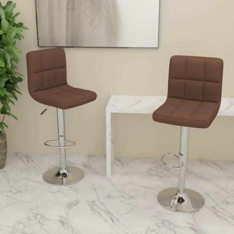 Tabourets de bar Lot de 2 - Tabourets Hauts - Chaises Fauteuil de bar marron tissu vidaXL (1/5)