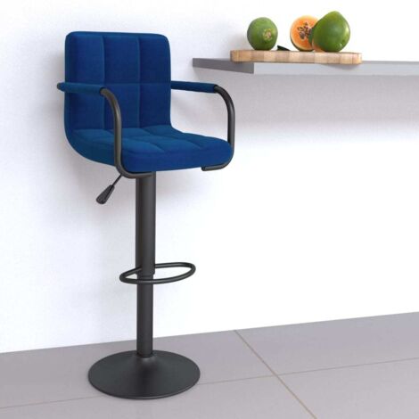 Tabouret de bar Bleu Tissu vidaXL (1/5)