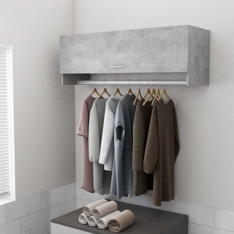 Garde-robe gris béton 100x32,5x35 cm bois d'ingénierie vidaXL