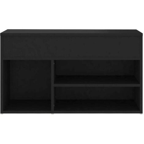 Banc à chaussures Noir 80x30x45 cm Bois d’ingénierie vidaXL