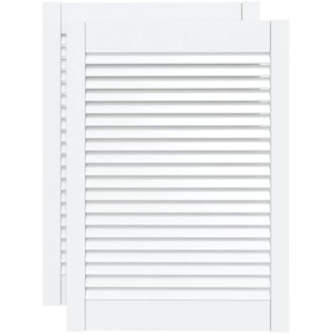 Portes à persiennes 2 pcs Bois de pin massif Blanc 69x49,4 cm (1/6)