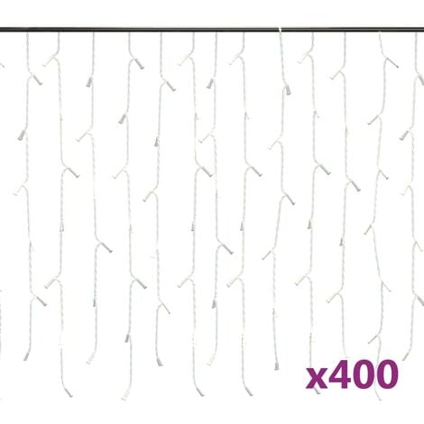 Rideau lumineux à glaçons LED 10m 400LED Blanc froid 8fonctions vidaXL