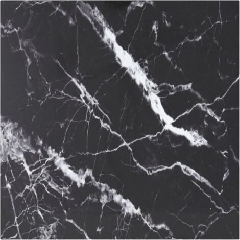 Vidaxl – Dessus de table en verre trempé noir 80x80 cm – Épaisseur 6 mm – Design marbré – Facile à nettoyer avec chiffon humide