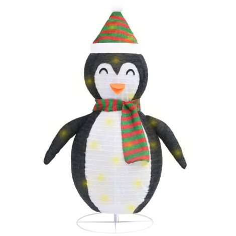 Décoration de Noël pingouin à LED Tissu de luxe 120 cm vidaXL (1/5)
