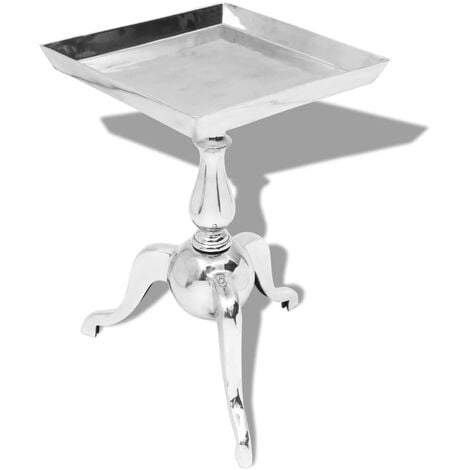 Table auxiliaire carrée Aluminium Argenté vidaXL