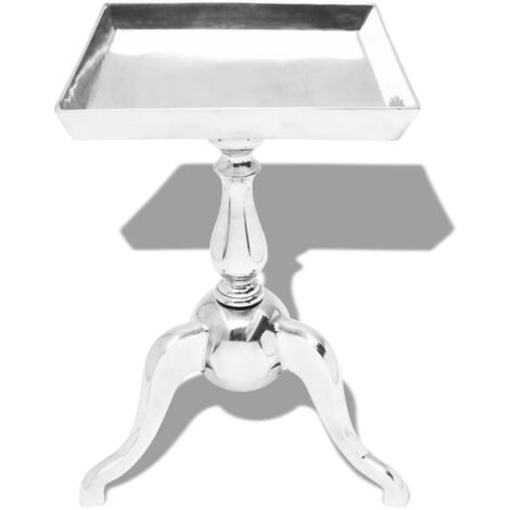 Table auxiliaire carrée Aluminium Argenté vidaXL