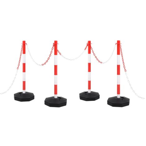 vidaXL Chain Post Set with 10 m Plastic Chain