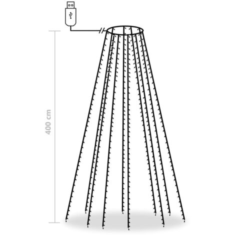 Guirlande lumineuse d'arbre de Noël 400 LED Blanc froid 400 cm vidaXL