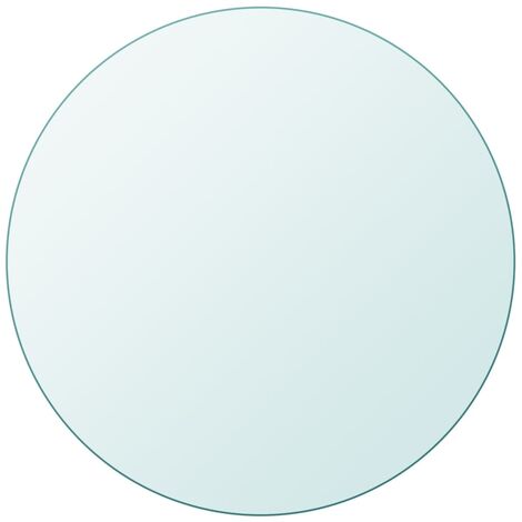 Vidaxl – Plateau de table ronde en verre trempé 600 mm – Épaisseur 8 mm – Protection élégante pour intérieur et extérieur – Nettoyage facile