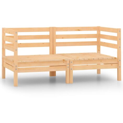 Canapés d'angle de jardin 2 pcs Bois de pin massif vidaXL