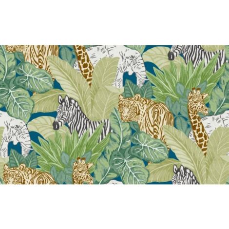 Papier peint Good Vibes Jungle Animals Vert et noir Noordwand