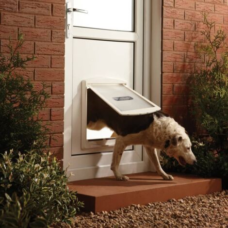 Porte pr chiens à 2 voies 760 Large 35,6x30,5 cm Blanc PetSafe