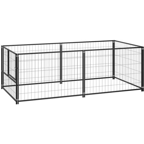 Chenil Noir 200x100x70 cm Acier vidaXL