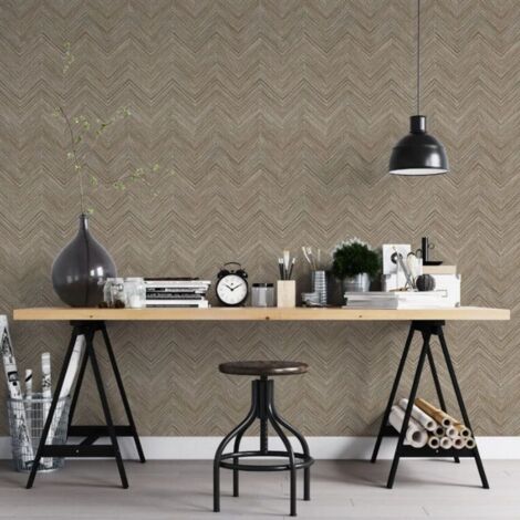Papier peint Topchic Herringbone marron Noordwand