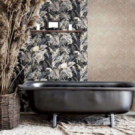 Papier peint Topchic Herringbone marron Noordwand