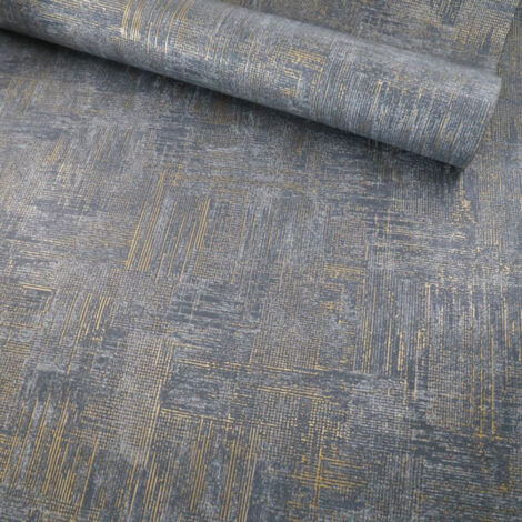 Papier Peint Grandeco Orion Gris Métallisé Effet Béton Vieilli - Rouleau 53cm X 10,05 M, Lavable, Pose Sur Mur