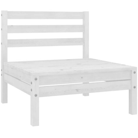 Canapé central de jardin blanc bois de pin massif vidaXL