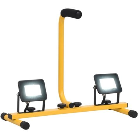 Projecteur à LED avec poignée 2x10 W Blanc froid vidaXL