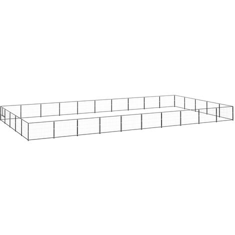 Chenil Noir 50 m² Acier vidaXL