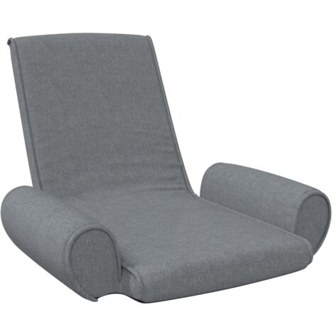 Chaise pliable de sol Gris clair Tissu vidaXL (1/5)