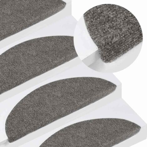 Vidaxl – Tapis d'escalier autocollants 15 pcs 56x17x3 cm – Antidérapants pour sécurité – Dos préencollé pour installation facile – Gris (1/6)