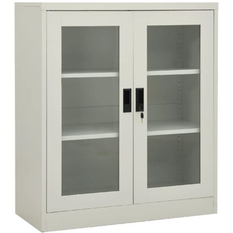 Armoire de bureau Gris clair 90x40x105 cm Acier vidaXL (1/6)
