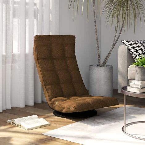 Chaise de sol pivotante Marron Tissu vidaXL (1/5)