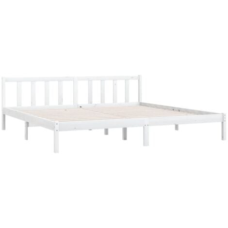 Cadre de lit sans matelas blanc bois massif 200x200 cm vidaXL