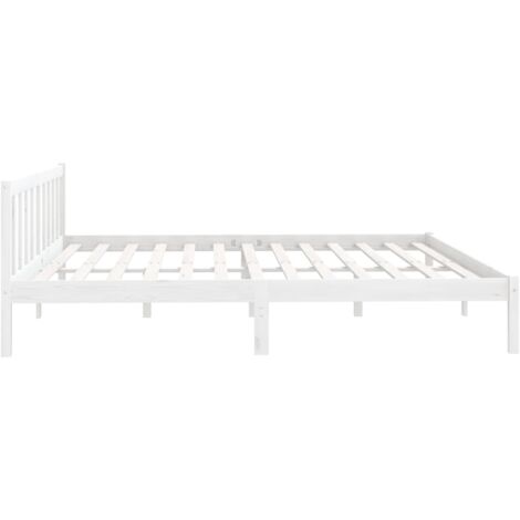 Cadre de lit sans matelas blanc bois massif 200x200 cm vidaXL