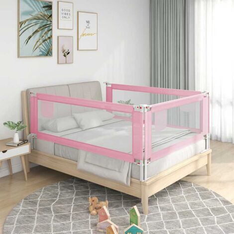 Barrière de sécurité de lit enfant Rose 90x25 cm Tissu vidaXL