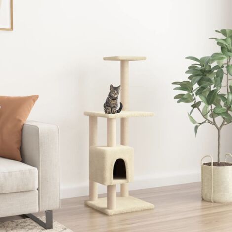 Arbre à chat avec griffoirs en sisal Crème 104 cm vidaXL (1/9)
