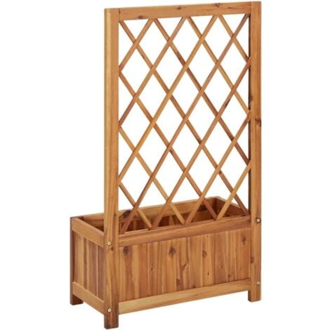 Lit surélevé de jardin avec treillis Bois massif d'acacia vidaXL
