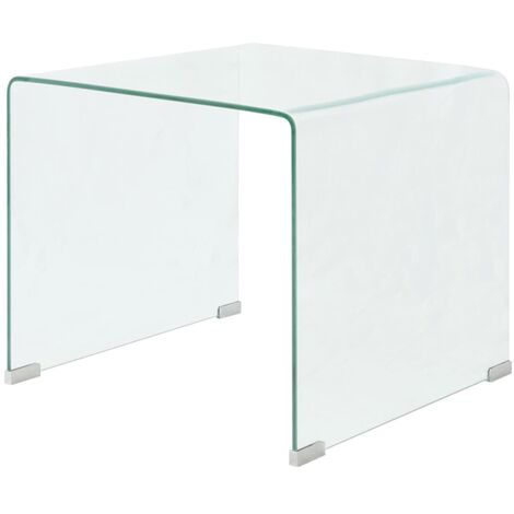 Table basse 49,5 x 50 x 45 cm Verre trempé Transparent vidaXL