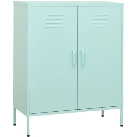 Vidaxl – Armoire de rangement menthe 80x35x101,5 cm – Acier robuste – 2 étagères réglables – Capacité 90 kg – Niveleurs inclus