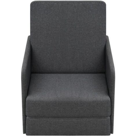 Fauteuil convertible gris foncé tissu vidaXL