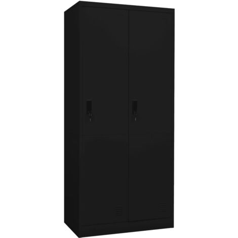 Garde-robe Noir 80x50x180 cm Acier vidaXL (1/5)