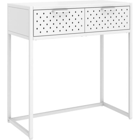 Table console Blanc 72x35x75 cm Acier vidaXL (1/5)