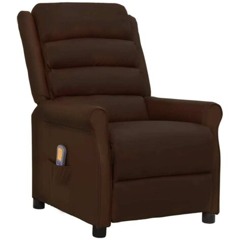 Fauteuil de massage Marron Similicuir vidaXL (1/5)