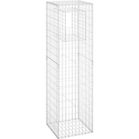vidaXL Poteau à panier de gabion 50x50x180 cm Fer