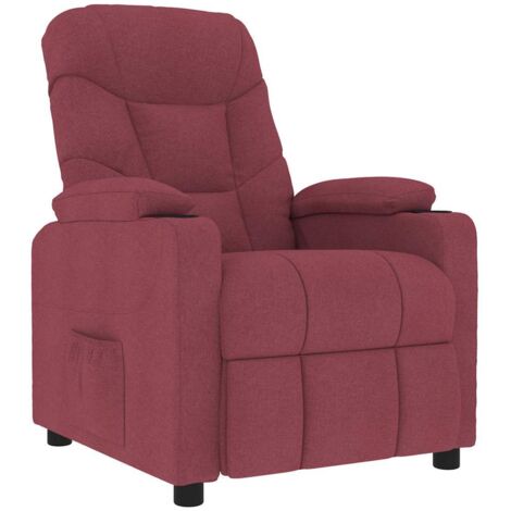 Fauteuil de massage Rouge bordeaux Tissu vidaXL (1/5)